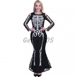 Women Halloween Costumes Dress Skull