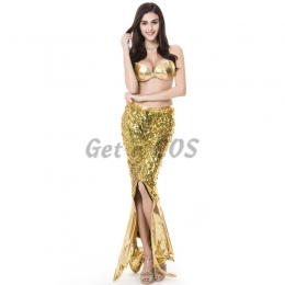 Women Halloween Costumes Mermaid Evening Dress Sequins Style