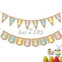 Easter Decorations Color Rabbit Pull The Flag