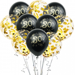 Birthdays Decoration Black Gold Sequined Balloon
