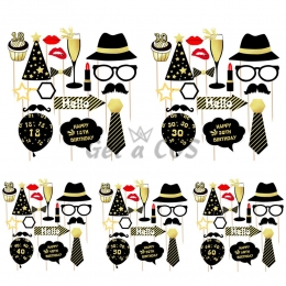 Birthdays Decoration Black Gold Layout