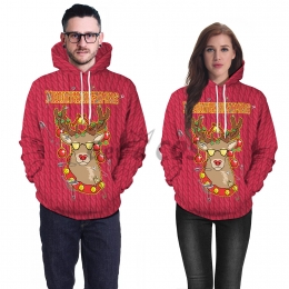 Couples Halloween Costumes Reindeer Letter Printing