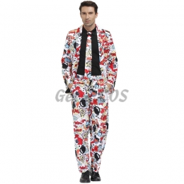 Clown Costumes Surprise Bomb Pattern Printing Style