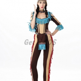 Halloween Costumes Tassel Indian Suit