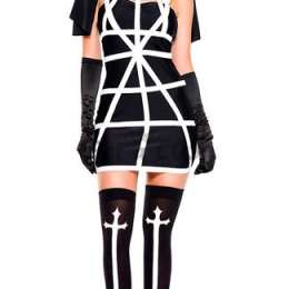 Women Halloween Costumes Nun Game Uniform