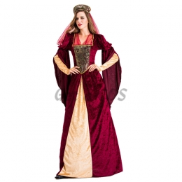 Arabian Costumes Retro Palace Wine Red Dress