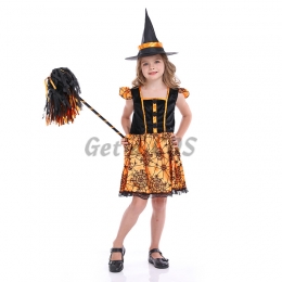 Witch Halloween Costumes Pumpkin Spider Dress