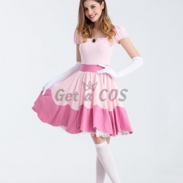 Women Halloween Costume Snow White Princess Dress