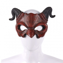 Halloween Props Half Face Shofar Devil Mask