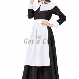 Halloween Costumes Farm Black Maid Uniform