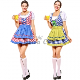 German traditional Munich Beer Costumes Blue-green Stage Style