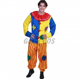 Men Halloween Costumes Patch Clown Suit