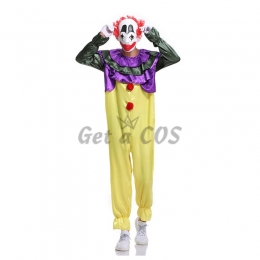 Men Halloween Costumes Clown Circus Jumpsuit