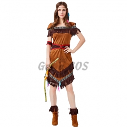 Women Halloween Costumes Aboriginal Archer Tassel Style