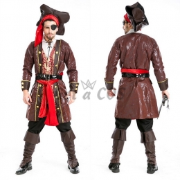 Men Halloween Costumes One-eyed Pirate Suit