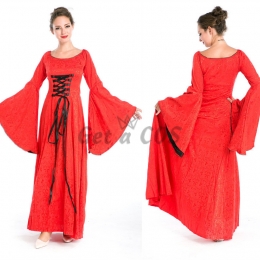 Women Halloween Costumes Vintage Palace Bridal Dress