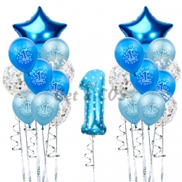 Birthday Balloons Star Heart Shape Set