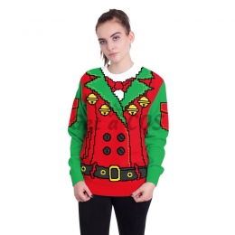 Women Halloween Costumes Christmas Red Green Pattern
