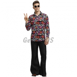 Couples Halloween Hip Hop Singer Costumes Retro Floral Style