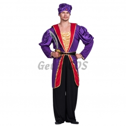 Men Halloween Costumes Arabia Noble Duke Suit