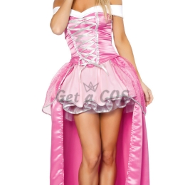 Women Halloween Costumes Princess Dress Pink Bridal Gown
