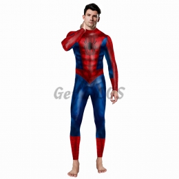Men Halloween Costumes Spiderman Print Reflective