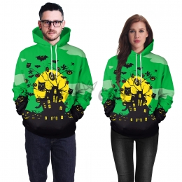 Couples Halloween Costumes Green Pumpkin Castle Print