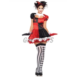 Women Halloween Costume Circus Clown Cosplay Clothes