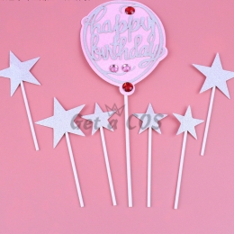 Birthdays Decoration Diamond Pentagram Insert Card