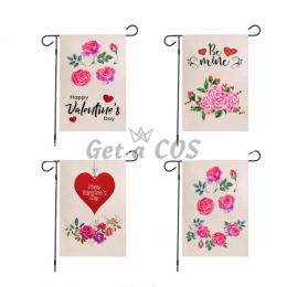 Garden Flags Valentine's Day Rose Pattern