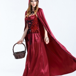 Halloween Costume Long Cloak Red Priencess Dress
