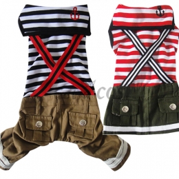 Pet Halloween Costumes Striped Sailor Suit