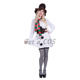 Women Halloween Costumes Hooded Snowman Set