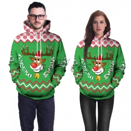 Couples Halloween Costumes 3D Reindeer Green Christmas