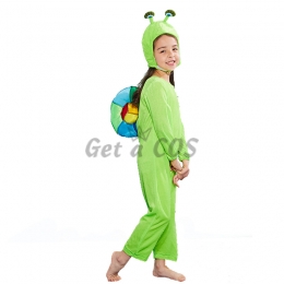 Kids Halloween Costumes Snail Green Jumpsuit