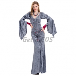 Halloween Costumes Silver Palace Long Sleeves Dress