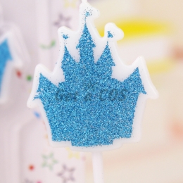 Birthdays Decoration Blue Castle Candles