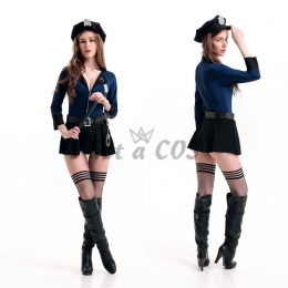 Women Halloween Costumes Police Motorcycle Uniform