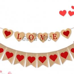 Holiday Decor Love Heart Pull The Flag