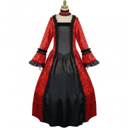 Women Halloween Costumes Medieval Palace Retro Lace