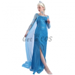 Women Halloween Costumes Ice And Snow Elsa Princess
