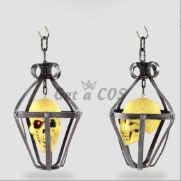 Halloween Supplies Cage Skull Lamp