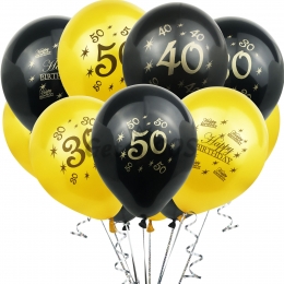 Birthdays Decoration Black Gold Number Balloon
