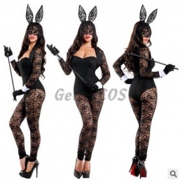 Sexy Halloween Costumes Bunny Lace Jumpsuit