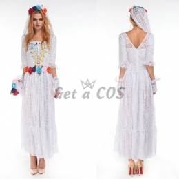 Day of the Dead Costume White Dress