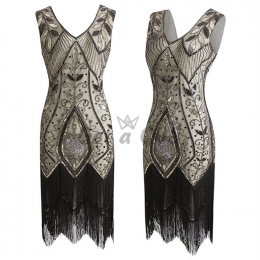 Halloween Costumes Retro Sequin Tassel Skirt