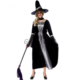 Black Mesh Long Witch Adult Costume