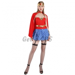 Women Halloween Superman Costumes Stage Uniform
