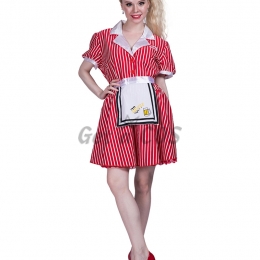 Women Halloween Costumes Maid Restaurant Outfit
