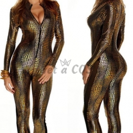 Sexy Halloween Costumes Snake Skin Bronzing Bodysuit